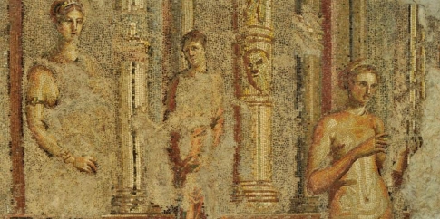 Mosaico con Musa e Filosofo