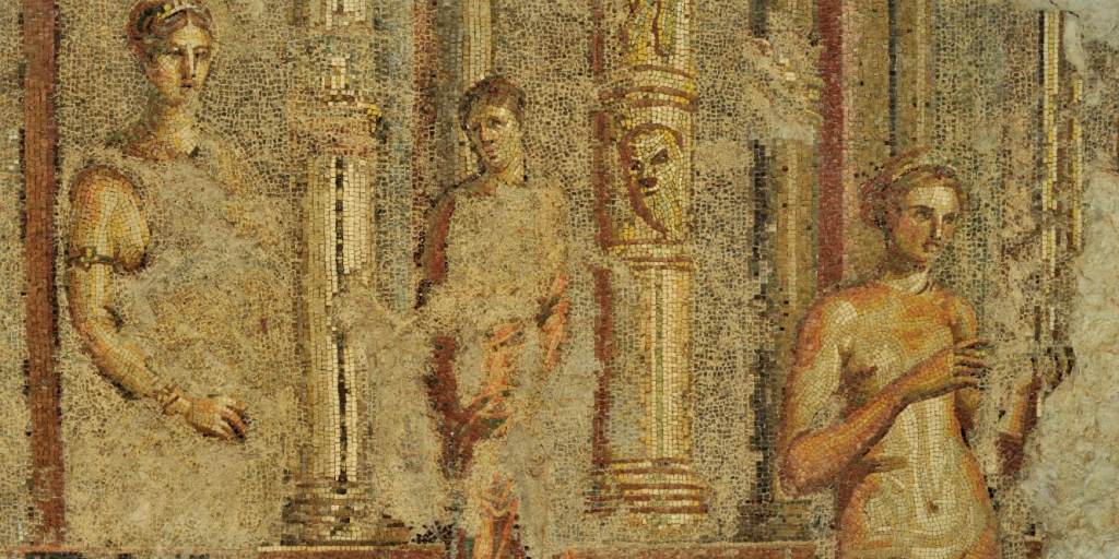 Mosaico con Musa e Filosofo