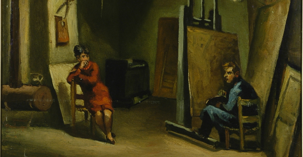 Alberto Ziveri, Lo Studio, 1938, olio su tavola (in comodato d’uso presso il Museo della Scuola Romana) Alberto Ziveri, Lo Studio, 1938, olio su tavola (in comodato d’uso presso il Museo della Scuola Romana)