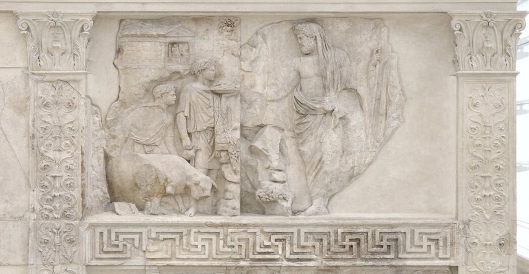 Ara Pacis Augustae, Pannello di Enea sacrificante ai Penati
