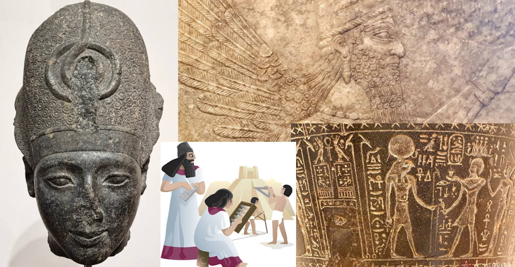 Collage di immagini di Arte mesopotamica ed egizia al Museo Barracco Collage di immagini di Arte mesopotamica ed egizia al Museo Barracco