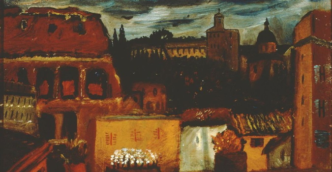 Antonietta Raphaël, Veduta della terrazza di via Cavour, 1929, olio su tavola, 21x27,4cm. Antonietta Raphaël, Veduta della terrazza di via Cavour, 1929, olio su tavola, 21x27,4cm.