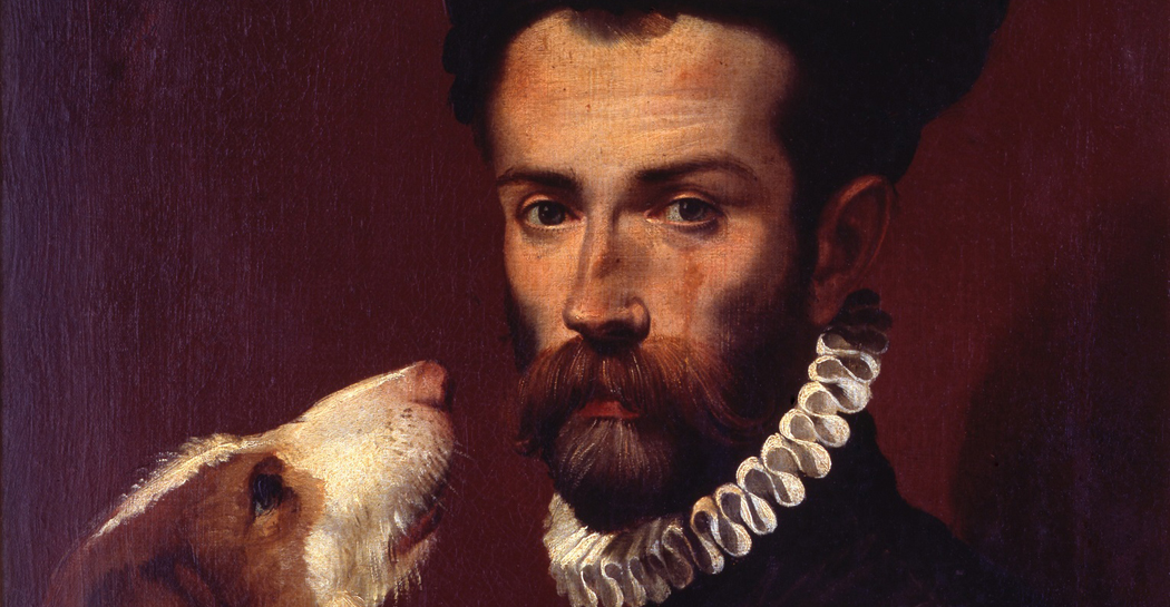 Bartolomeo Passerotti, Ritratto d&#039;uomo con un cane, post 1585, Roma, Musei Capitolini- Pinacoteca Capitolina