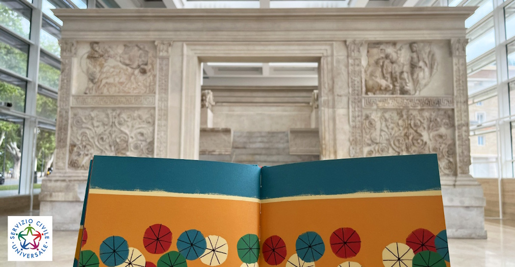 Museo dell’Ara Pacis. Immagine tratta dall’albo “La spiaggia” di Ximo Abadia Museo dell’Ara Pacis. Immagine tratta dall’albo “La spiaggia” di Ximo Abadia