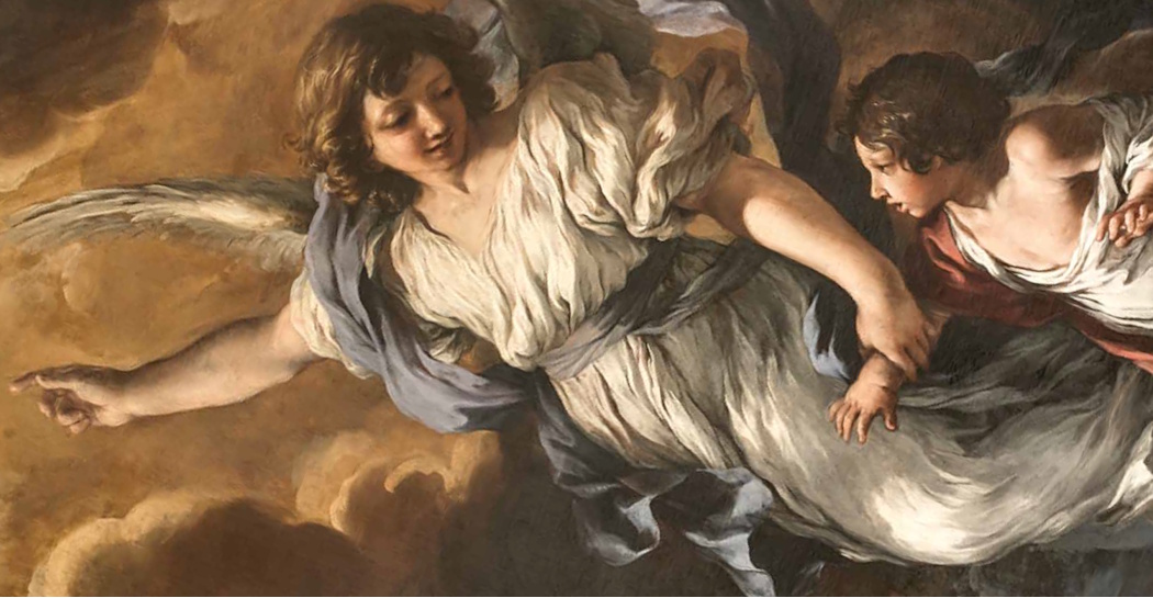 particolare di Angelo custode di Pietro da Cortona particolare di Angelo custode di Pietro da Cortona