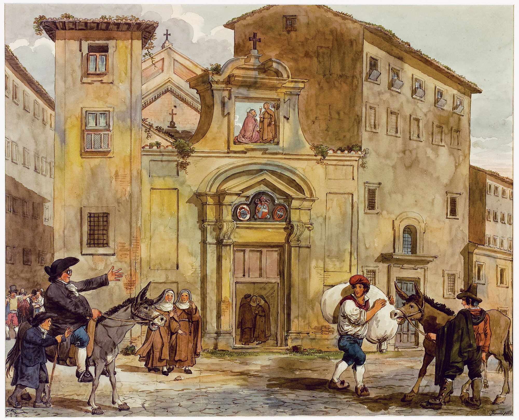 Achille Pinelli, Monastero di Sant’Urbano ai Pantani – 1834 (Roma, Museo di Roma di Palazzo Braschi) Achille Pinelli, Monastero di Sant’Urbano ai Pantani – 1834 (Roma, Museo di Roma di Palazzo Braschi)