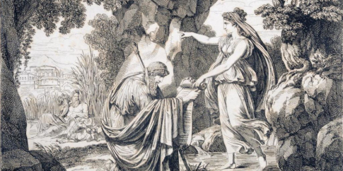 Pinelli Bartolomeo, Numa Pompilio riceve le leggi dalla Ninfa Egeria, stampa, Museo di Roma Pinelli Bartolomeo, Numa Pompilio riceve le leggi dalla Ninfa Egeria, stampa, Museo di Roma