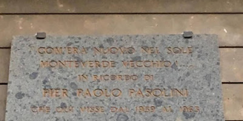 Targa commemorativa Pier Paolo Pasolini