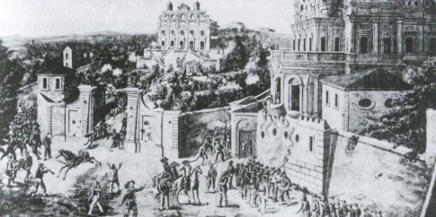 Leone Paladini - Veduta della Villa Giraud detta il Vascello e della Villa Corsini detta il Casino dei Quattro Venti