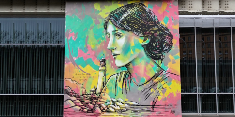 San Lorenzo_street art_Alicè (Alice Pasquini), Virginia Woolf, 2022