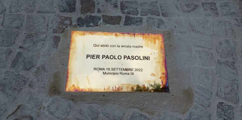 Targa commemorativa Pier Paolo Pasolini