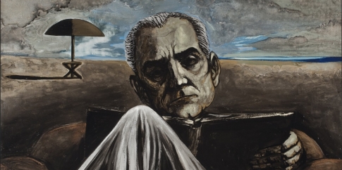 Particolare del Ritratto di Moravia di SERGIO VACCHI 