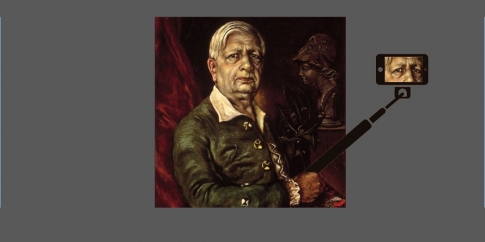 Giorgio de Chirico, Autoritratto con testa di Minerva, anni Cinquanta, olio su tela, cm 80 x 60 