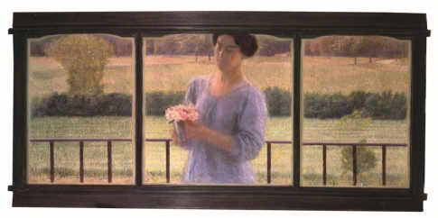 Giacomo Balla,  Maggio,  1906 circa, Trittico, olio su tela, cm. 73 x 187 Roma, Palazzo della Consulta al Quirinale, Corte Costituzionale [Inv. 00400]