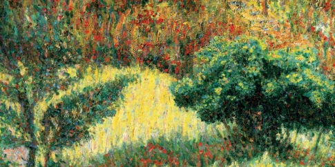 dettaglio di Alberi e siepe a Villa Borghese, 1905 circa, Olio su tela, cm. 101 x 100.8, Collezione della Fondazione Cariverona [Inv. 00003186