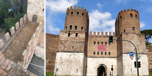 Camminamento tra le torri e Porta San Sebastiano_Museo delle Mura