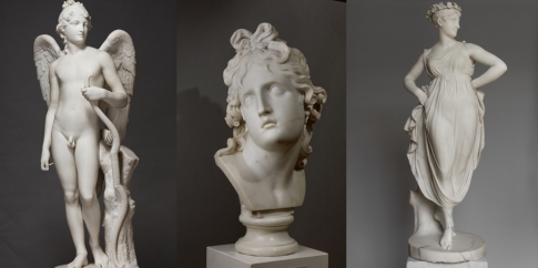 Antonio Canova - a sx Amorino alato / al centro Genio della morte /  a dx Danzatrice