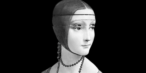 Leonardo da Vinci, La dama con l’ermellino, dalla serie L’era successiva, 2010, Pittura digit particolare