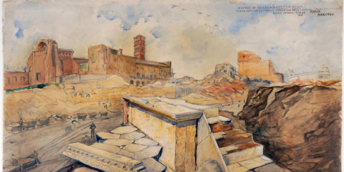 Maria Barosso, Resti del Compitum degli Acili ritrovati nel corso dei lavori per l’apertura di via dell’Impero