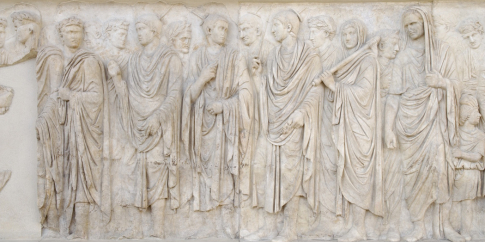 Ara Pacis Augustae: particolare della processione meridionale Ara Pacis Augustae: particolare della processione meridionale