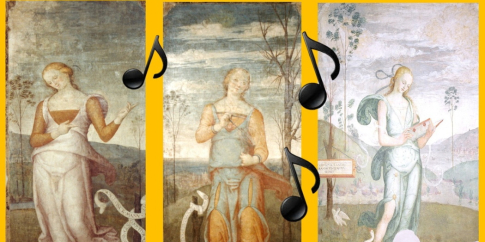 Gerino Gerini, (Fantasia di) Muse dalla Villa Papale della Magliana, affreschi staccati, 1513, Museo di Roma
