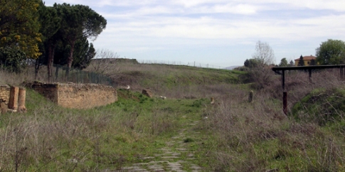 Area Archeologica di Settecamini veduta del tratto basolato della via tiburtina