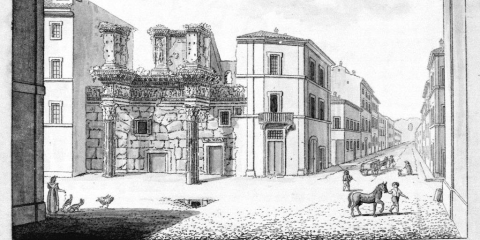 Le Colonnacce dietro il Foro di Nerva e gli edifici limitrofi (Giovan Battista Cipriani II ( MR 34797 Museo di Roma in Trastevere) Le Colonnacce dietro il Foro di Nerva e gli edifici limitrofi (Giovan Battista Cipriani II ( MR 34797 Museo di Roma in Trastevere)