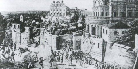 Leone Paladini - Veduta della Villa Giraud detta il Vascello e della Villa Corsini detta il Casino dei Quattro Venti Leone Paladini - Veduta della Villa Giraud detta il Vascello e della Villa Corsini detta il Casino dei Quattro Venti