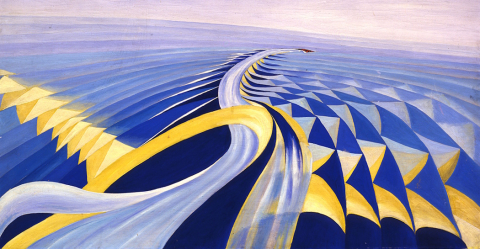 dipinto di Benedetta Cappa Marinetti, Velocità di motoscafo, 1919-1924 dipinto di Benedetta Cappa Marinetti, Velocità di motoscafo, 1919-1924