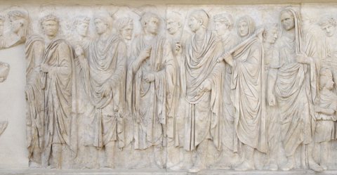 Ara Pacis Augustae: particolare della processione meridionale Ara Pacis Augustae: particolare della processione meridionale