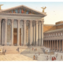 Veduta ricostruttiva del Foro di Augusto con il Tempio di Marte Ultore