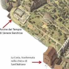 Veduta ricostruttiva del Foro di Cesare nel X secolo