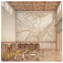 Aula della “Forma Urbis Romae”. La pianta era affissa alla parete Aula della “Forma Urbis Romae”. La pianta era affissa alla parete