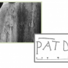 Iscrizione di “Patricius Decius” e sua trascrizione grafica