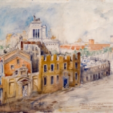 Maria Barosso, Demolizioni del Monastero e della Chiesa di Sant’Urbano – 1933 (Roma, Museo di Roma di Palazzo Braschi) Maria Barosso, Demolizioni del Monastero e della Chiesa di Sant’Urbano – 1933 (Roma, Museo di Roma di Palazzo Braschi)