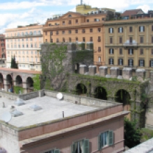 Mura Aureliane, Settore C - Veduta da Porta Pia, fronte interno