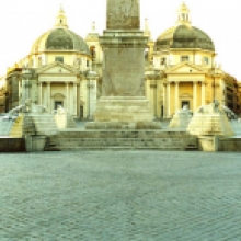 Fontana dei Leoni in piazza del Popolo