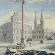 La piazza in una veduta della metà del XVIII secolo
